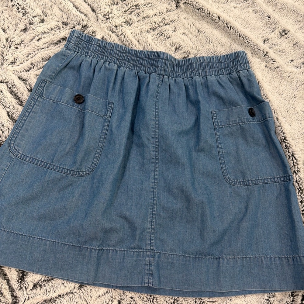 J. Crew Light Blue Denim Mini Skirt with Front Pockets